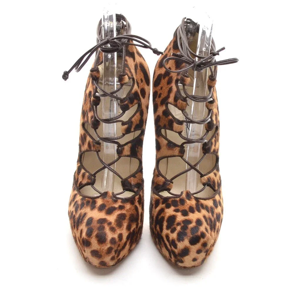 Brian Atwood Adara Brown Leopard Pony Hair Pumps 39